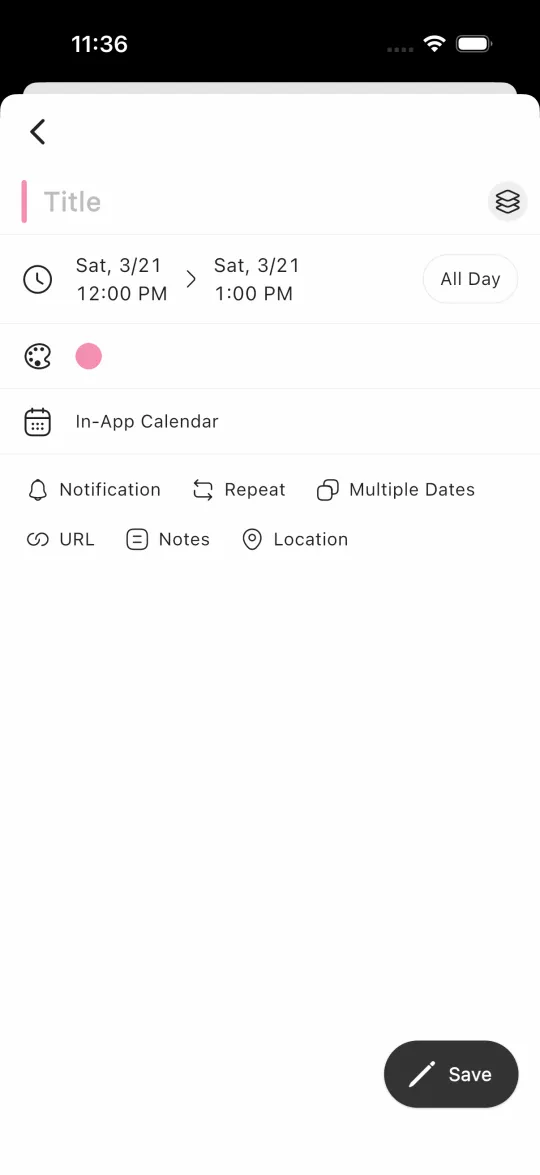 Enter details and tap "Save"