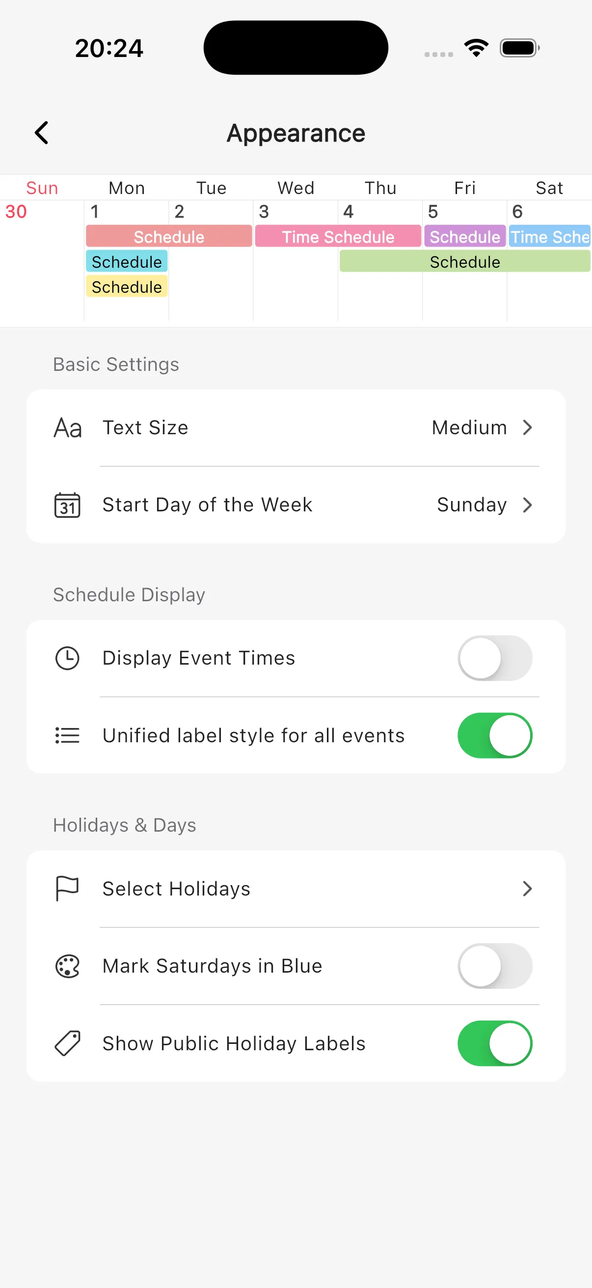 Customize display settings