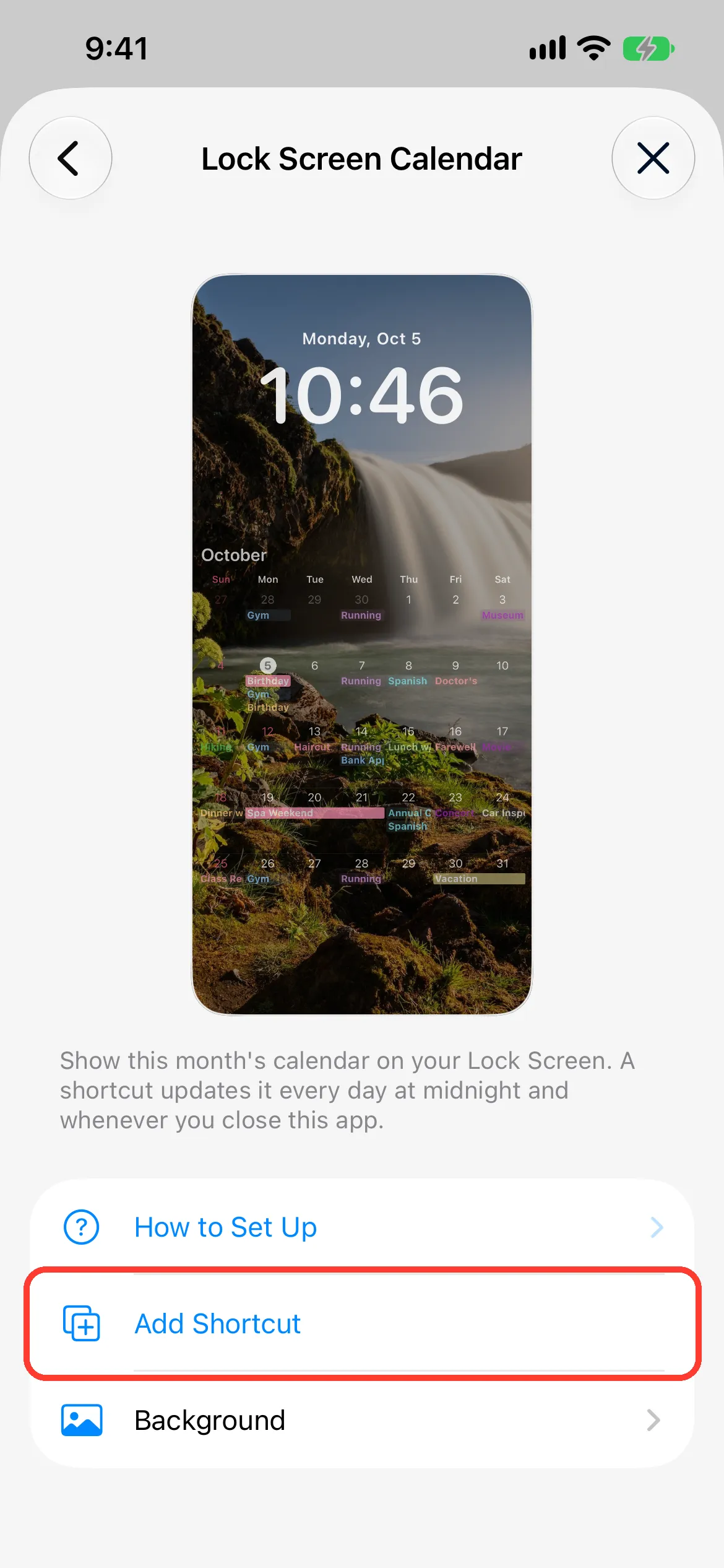 Tap Add Shortcut
