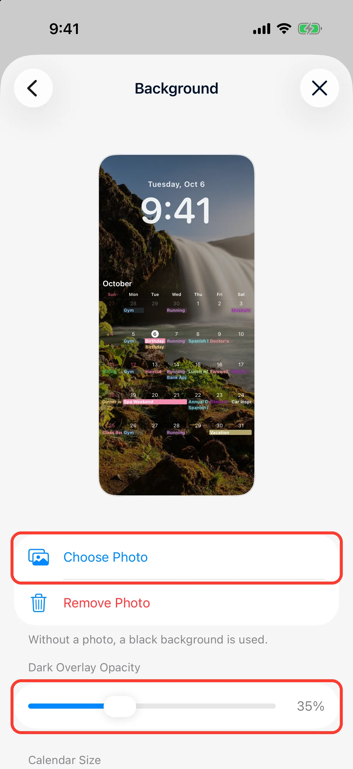 Set the background (optional)