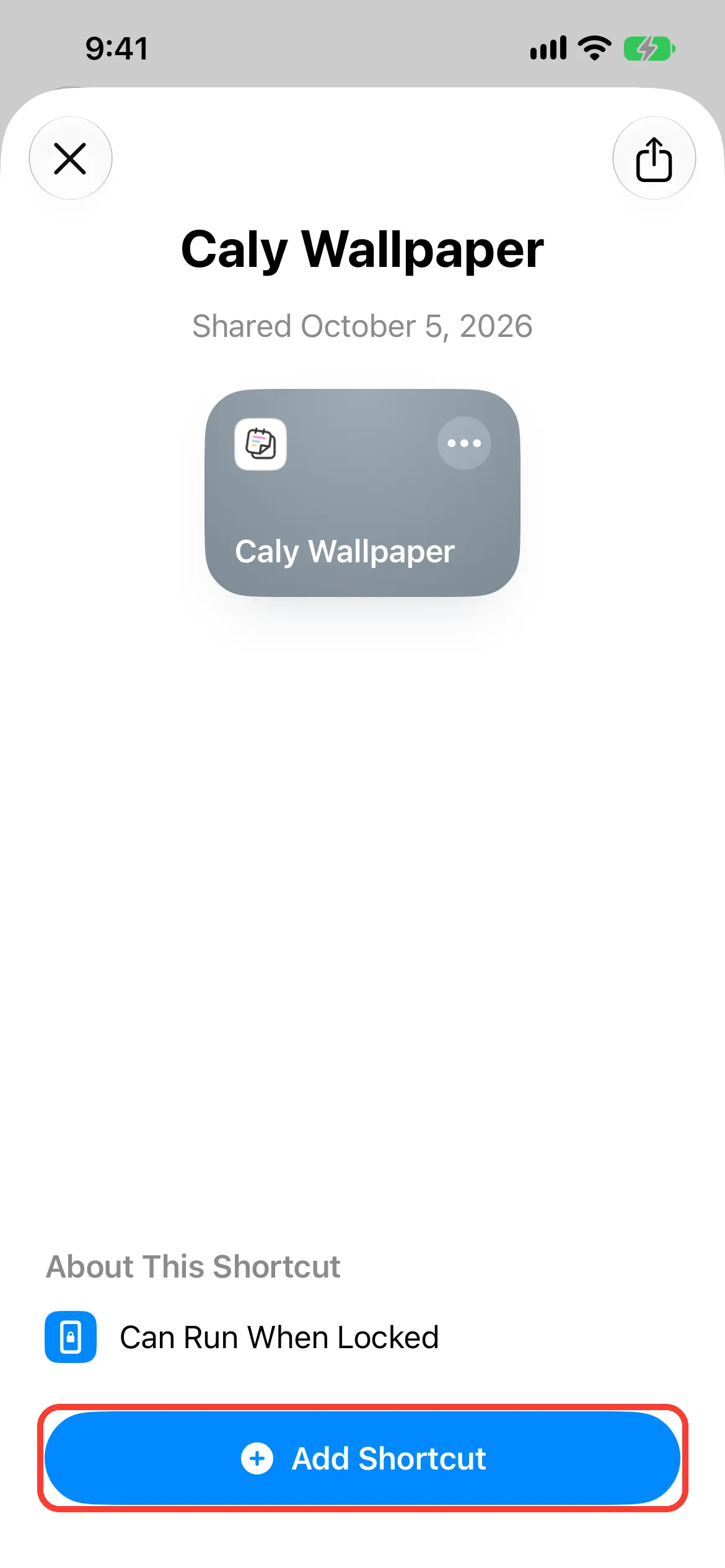 Add the shortcut