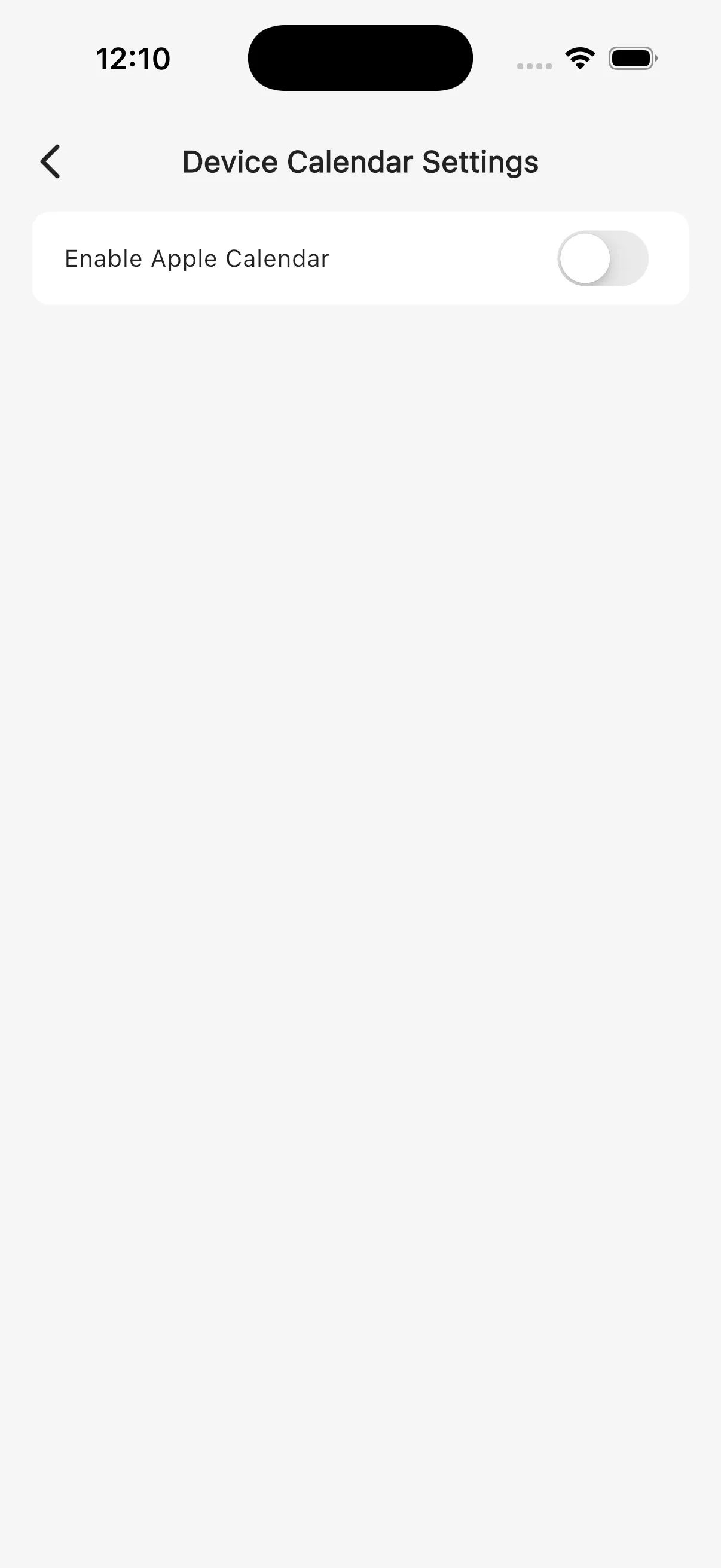 Open "Device Calendar Settings" from Settings